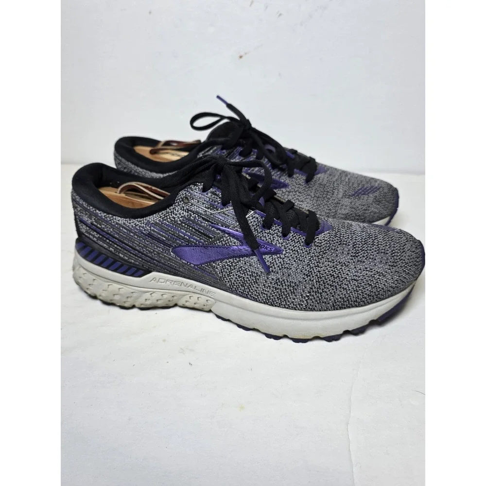 Brooks Adrenaline GTS Women's Running Shoes Gray Purple Athletic Sneakers US SB0